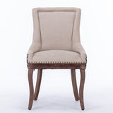 A&A Furniture, Ultra Side Dining Chair, Thickened fabric chairs with neutrally toned solid wood W1143P154099