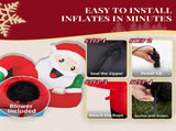 7FT Lighted Christmas Inflatable Decoration, Inflatable Santa Lying on Floor, Funny Blow Up Yard 49600765