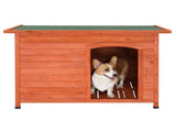 Waterproof Wood Dog House Pet Shelter Natural Wood Color L 86988362