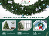 48in Pre-lit Christmas Wreath, Lighted Artificial Xmas Wreath with 150 Cold & Warm White Lights and 54938553