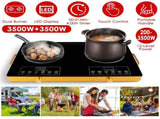 7000W Double Burner Electric Cooktop 110V, 2x3500W Rapid Heating Hot Plate with 4 Preset Modes 10341766