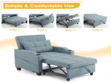 3-in-1 Convertible Sleeper Chair, Pull Out Sofa Bed with 3-Level Adjustable Backrest, USB & Type-C 50543043