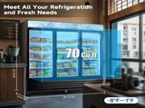 Glass Door Merchandiser Freezer 70 Cu.ft Swing Door Commercial Reach-In Display Freezers with LED W2095P435832