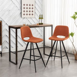 Porth Fabric Kitchen 28.25" Counter Height Stools, Set of 2, Orange T2574P165089