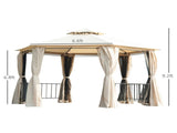 13ft x 13ft Patio Gazebo-Beige-AS 39457079