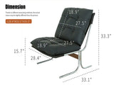 Leather Armchair, Modern Accent Chair High Back, Living Room Chairs with Metal Legs and Soft Padded, W2105P584379