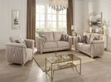 Leena Contemporary Style Upholstery Chair Made with Wood in Gold accent & Beige B009P264619