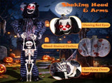 70" Life Size Animated Halloween Clown Prop with Lifted Skeleton, Glowing Red Eyes, Sound & Button 53279827
