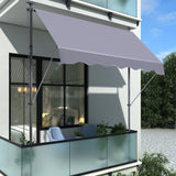Manual Retractable Awning-118'' Non-Screw Outdoor Sun Shade Cover with UV Protection 100% W419142761