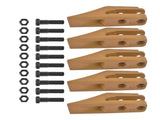 6684447 Skid Steer Bucket Teeth 5PK with Bolt & Nuts 10PK 1A1460 1F7958 Fit for 5/8" Bucket Lip 07139528