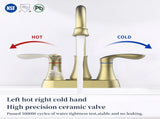 Bathroom Faucet Brushed Gold with Pop-up Drain & Supply Hoses 2-Handle 360 Degree High Arc Swivel 65191981