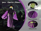 7.2ft Sound-Activated Halloween Witch - Eerie Arm Movements, Terrifying Sounds & Glowing Eyes for 49447258