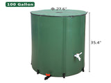 100 Gallon Folding Rain Barrel Water Collector Green 89156188