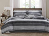 9-Piece Queen 9 Piece Comforter Set with Cotton Bed Sheets,Black B035P408251