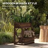 Wooden Planter Box, 2-Tier Raised Garden Bed, 22" x 13" x 22" 34659821