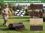24" Lawn Topdressing Spreader with 0.75"0.5" Mesh, Compost Spreader for Soil Sand Fertilizer Orange 80497758