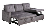 77 Inch Reversible Sectional Storage Sleeper Sofa Bed L-Shape 2 Seat Sectional Chaise With Storage W120343143