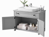1-Drawer 2-Door Bathroom Vanity Bathroom Cabinet Washbasin Not Included 23.62*11.81*23.62in Grey 27068647