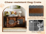 2-in-1 Dog Crate End Table - Rustic Brown, 88lbs Capacity, Farmhouse Style, 32.5"x18.5"x23.5" 48731244