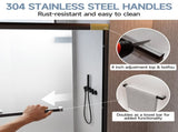 56-60" W x 58" H Framed Double Sliding Shower Door, 1/4" Frosted Ultra-Clear Tempered Glass T5595P476205