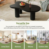 ON-TREND 44'' x 25.9'' Easy Assembly Cloud Coffee Table with 1.5'' Thick Tabletop, Cream Style N721P190395B