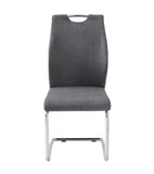Modern Upholstery Fabric/ Chrome Dining Chair In Gray, Set of 2 B091P183621