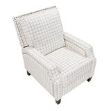 Push Back Reclining Chair Transitional Style Off-White Self-Reclining Motion Chair 1pc Cushion Seat B011P359598