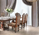 Traditional Fancy Set of 2pcs Side Chairs Brown Cherry Solid wood Intricate Carved Details Floral B011113348