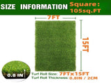 Artificial Turf Grass 6.5ftx15ft,Realistic Fake Grass Rug with Drainage Holes,20MM Indoor Outdoor 97457589
