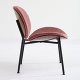 Mid-Century Modern Shell Chair Single Side Chair Tripod,bean paste pink fabric Lounge Chair in W1143P214254