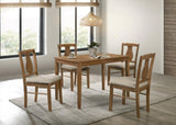 ZNTS ACME Kayee 5 PC Pack Dining Set, Weathered Oak Finish DN01804