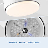 44 In Intergrated LED Ceiling Fan Lighting with White ABS Blade W1367P182803