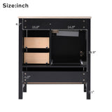 30" Black Bathroom Vanity with Sink Combination Set, Bathroom Storage Cabinet with Soft Close Door, N729P177787B
