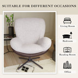 360&deg Swivel Office Chair, Modern Chenille Chair with Faux Leather and Black Metal Base Frame, No N817P205024W
