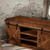 56 inch Corner TV Stand for TVs up to 60 inches, No Assembly Required, Aged Whiskey Finish GL-B108P160154