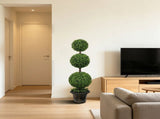 4FT Artificial Triple Ball Boxwood Topiary Trees Outdoor Ball-Shaped Boxwood, Fake Plants, Home W2945P578008