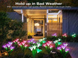Outdoor Solar Lights, 4 Pack Solar Garden Light with Bigger Lily Flowers, Waterproof 7 Color 87382958