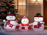 6.2FT Lighted Christmas Inflatable Decoration, Inflatable Snowman Family with Bunting, Funny Blow Up 53962296