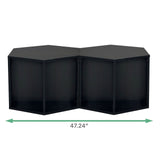 47.24'' Hexagonal Coffee Table Side Table Nightstand Burmese Sumac 2PCS W757P164918