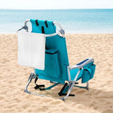 ZNTS 63*65*82cm Short Oxford Cloth Silver White Aluminum Tube Bearing 100kg Beach Chair Mint Green 97992974