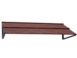 52"x18" Wine Red Awning, Iron Frame, Corrugated Steel Tile Coating 31707554