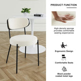 Boucle modern kitchen dining chair Bentwood covered with ash veneer Chair back, metal with black W210132427