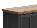 67 inch TV Stand Console for TVs up to 80 inches, No Assembly Required, Black and Whiskey Finish B108P160146