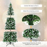 ZNTS 6 Feet Artificial Christmas Tree with Pine Cones 83031452