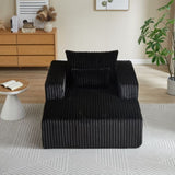 62.5-Inch Corduroy Sponge Sofa Lounge Chair,No Assembly Required,Fluffy Modern Sleeper Chair for W834P206042