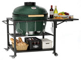 Outdoor Grill Table for Big Green Egg Style BBQ, Heavy Duty Metal Cart Prep Table with Wheels, 09927084