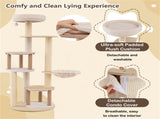 60 Inch Tall Wooden Cat Tree Multi-Level Cat Tower with Sisal Scratching Posts & Condos for Indoor 82107239