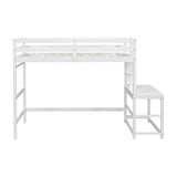 ZNTS Twin High Loft Bed with Ladder landing Platform, Ladders, Guardrails,White 83037677