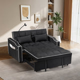 1 multifunctional foldable sofa bed in 3 different lengths, modern sofa, upgraded suede fabric, W1910P268394