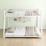 ZNTS Metal Bunk Bed Twin Over Full Size with Removable Stairs, Heavy Duty Sturdy Frame with 12" Under-Bed W1935P195937